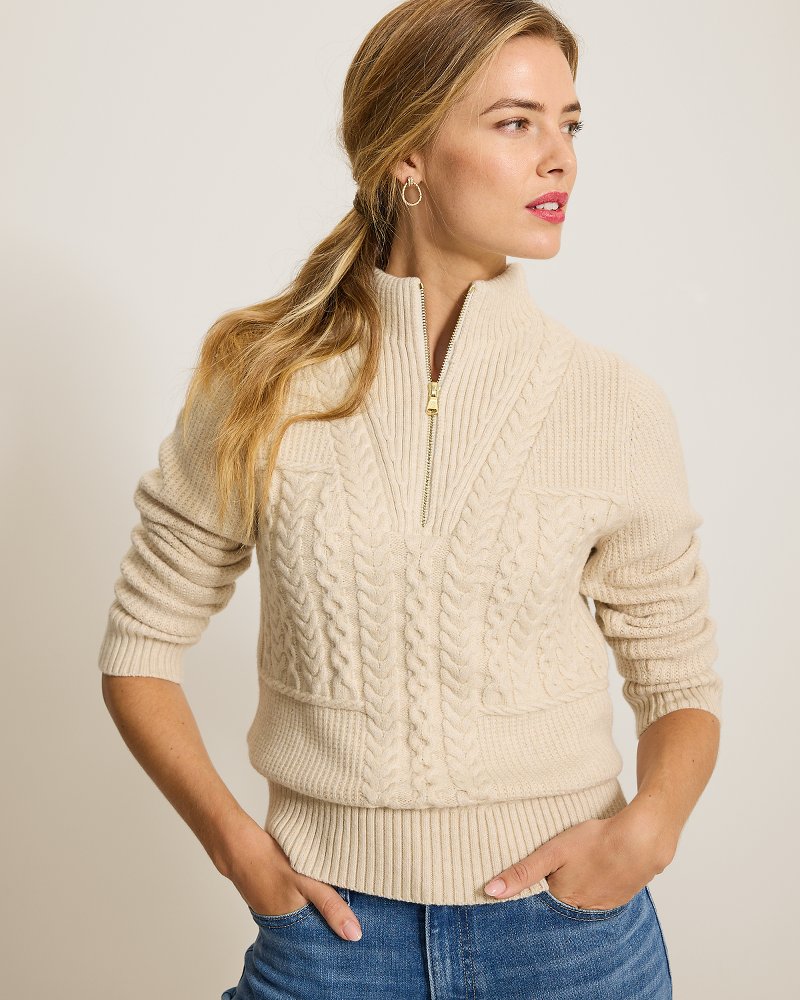 Cloud Bay Cable Half-Zip Sweater