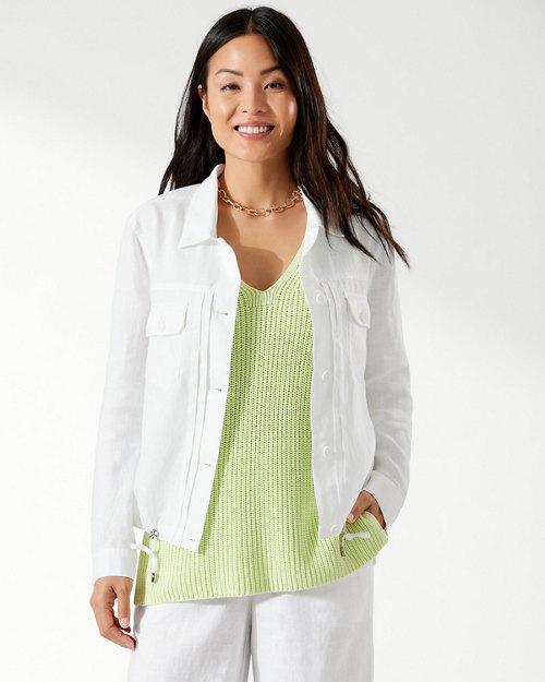 Two Palms Drawcord Linen Jacket