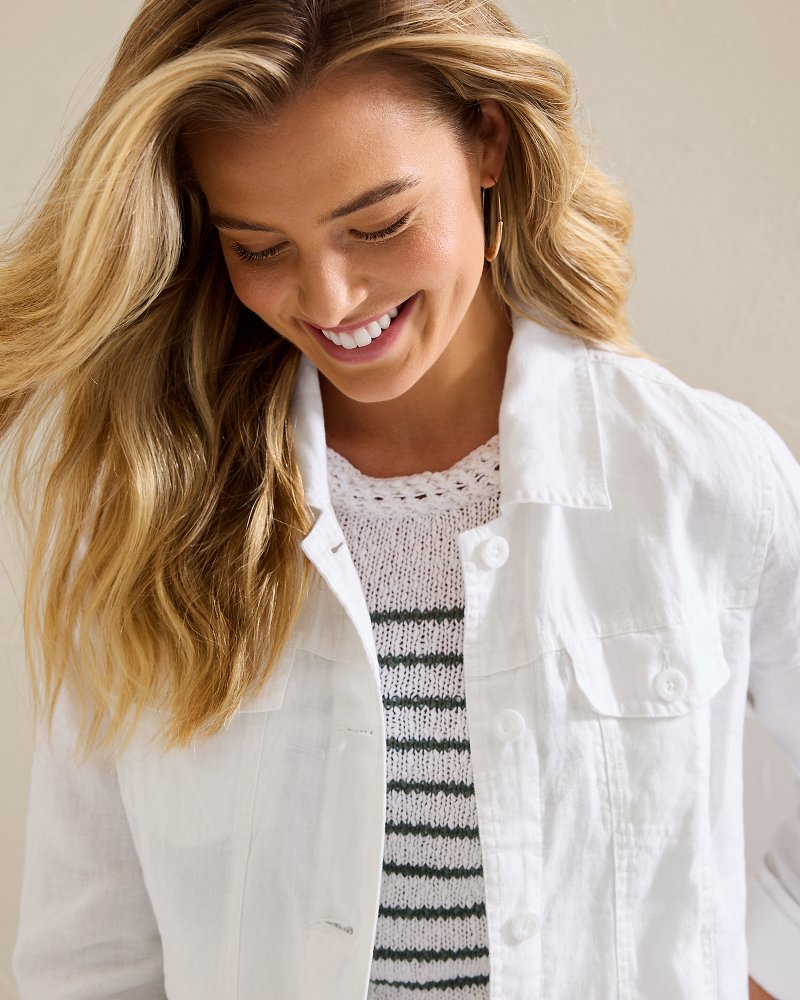 Thumbnail for Two Palms Clean-Edge Linen Jacket