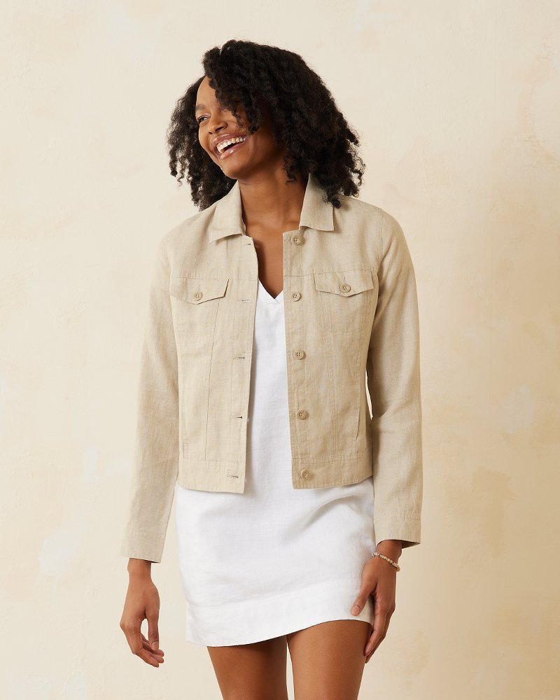 Two Palms Clean-Edge Linen Jacket