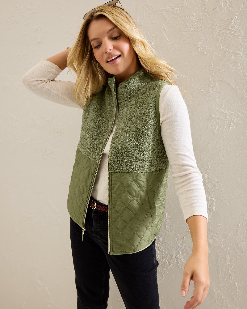 Faux Sherpa Hybrid Vest