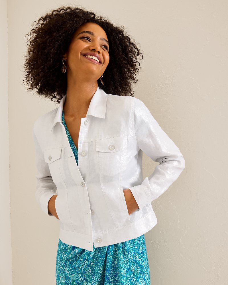 Two Palms Shimmer Linen Jacket