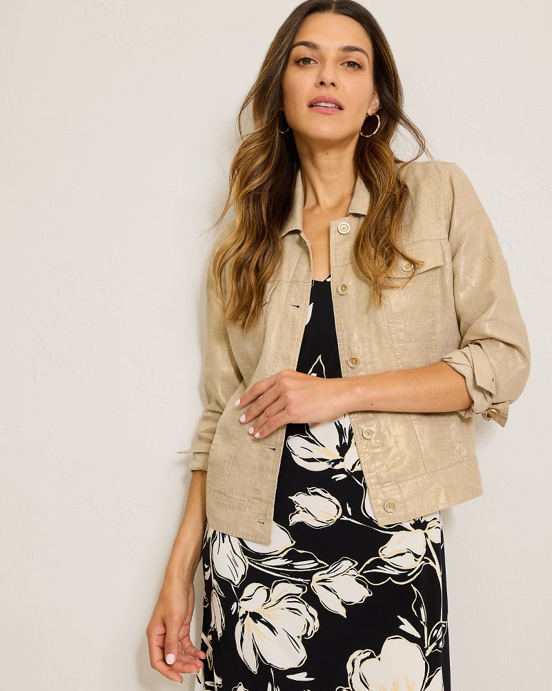 Two Palms Shimmer Linen Jacket