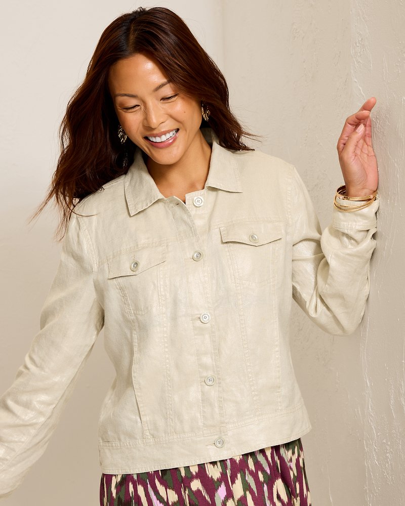 Two Palms Shimmer Linen Jacket