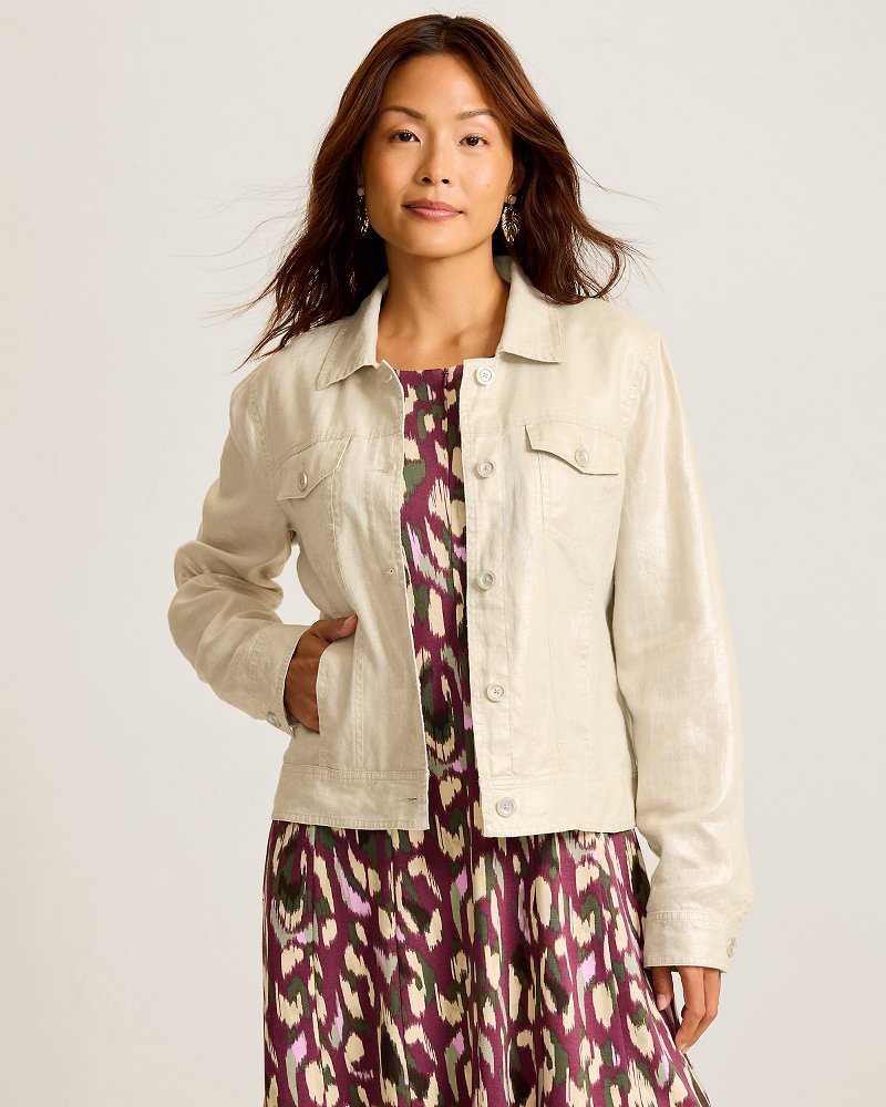 Two Palms Shimmer Linen Jacket