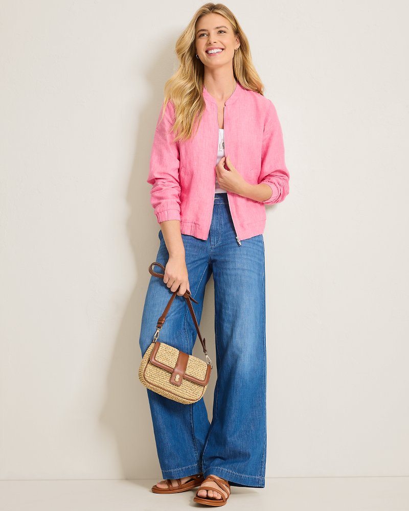 Two Palms Linen Bomber Jacket