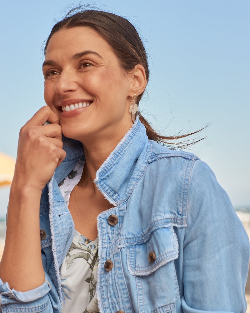 Chambray O'Lei Linen-Blend Utility Jacket