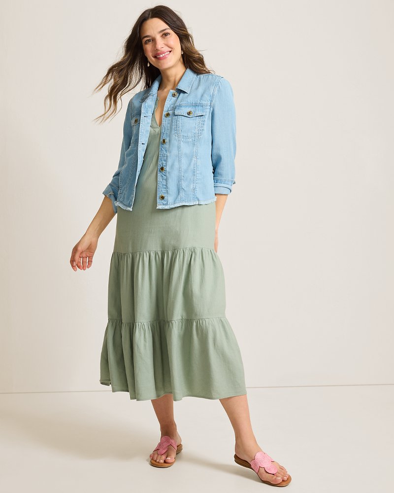 Thumbnail for Chambray O'Lei Linen-Blend Jacket
