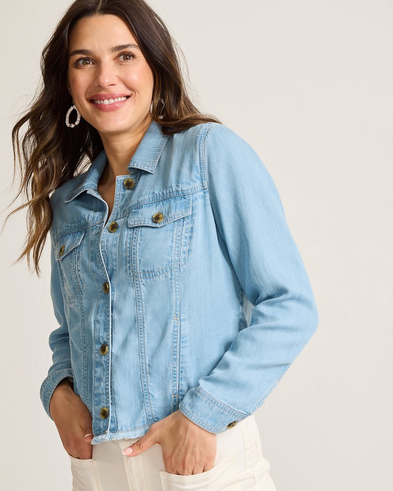 Chambray O'Lei Linen-Blend Jacket