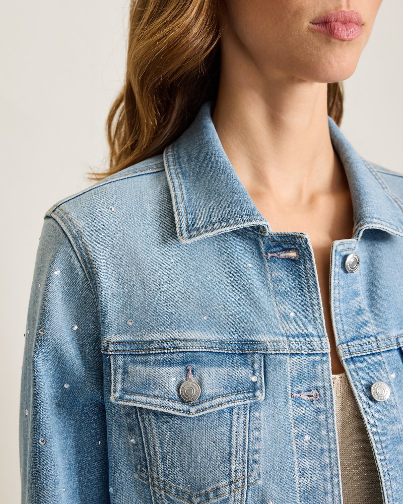 Embellished Crystal Classic Jean Jacket