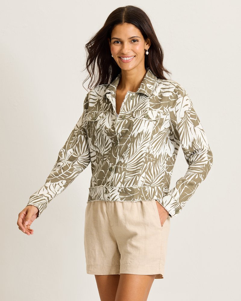 Two Palms Palmae Beach Raw-Edge Linen Jacket