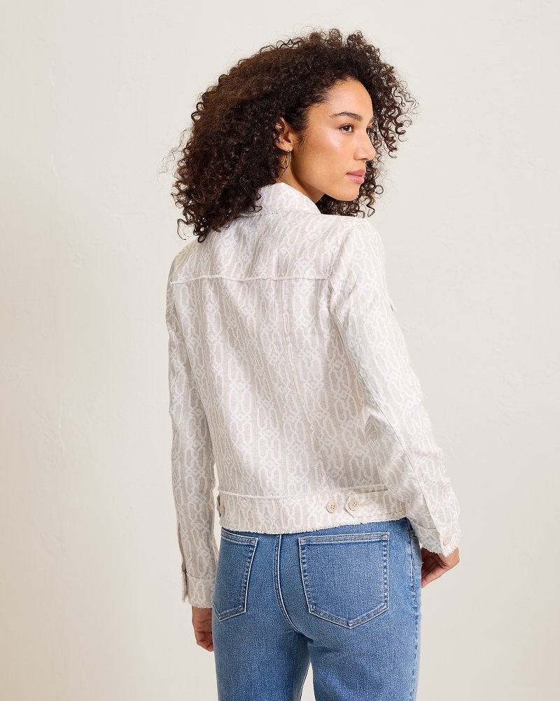 Two Palms Canopy Shores Raw-Edge Linen Jacket
