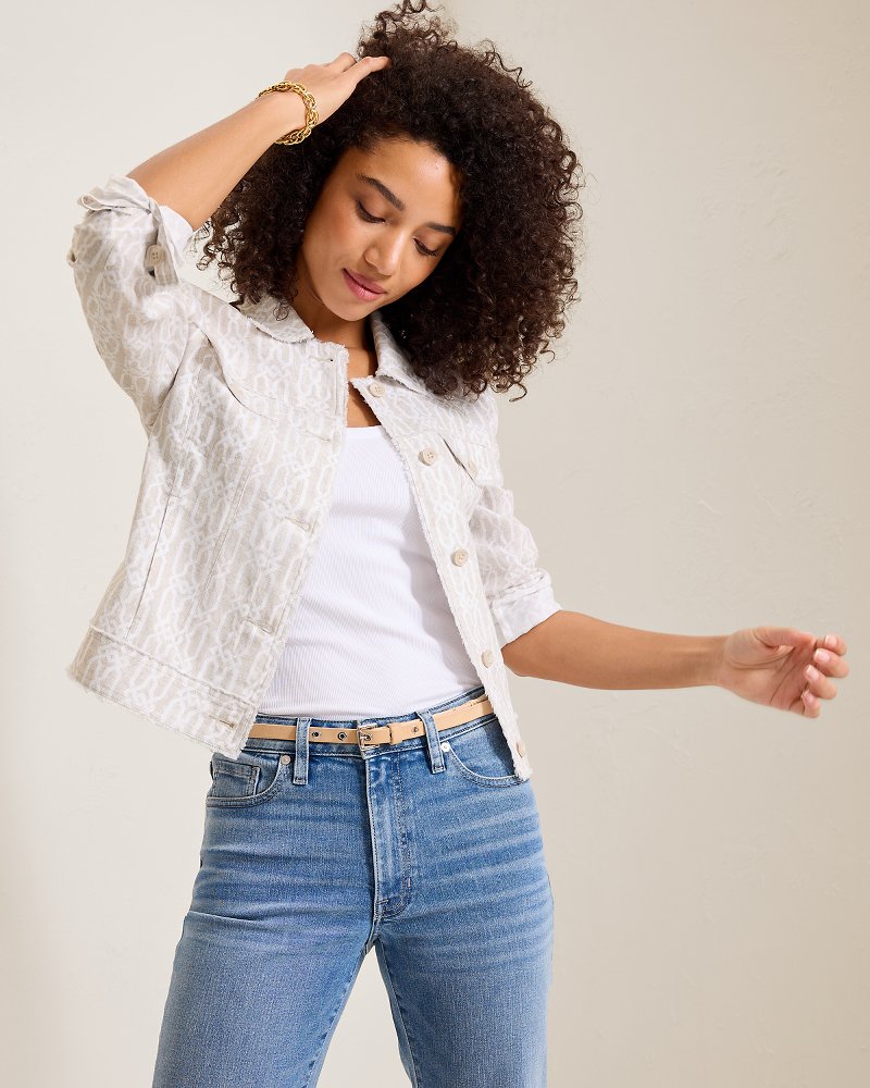 Two Palms Canopy Shores Raw-Edge Linen Jacket