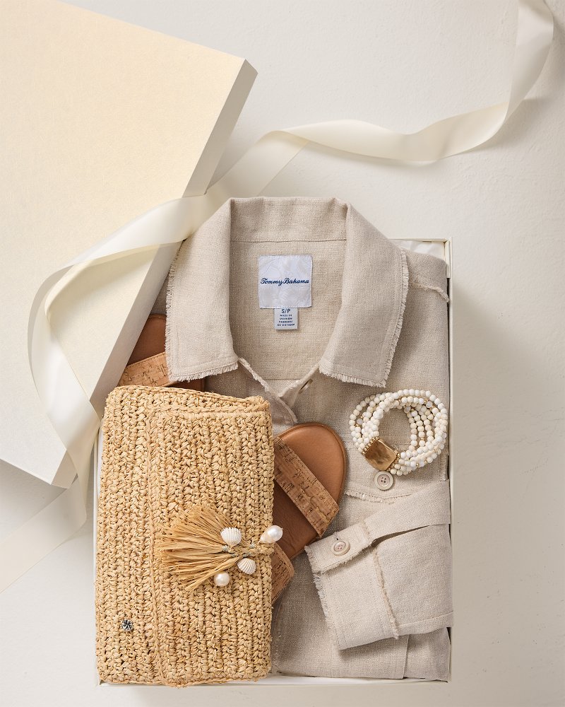 Two Palms Shimmer Raw-Edge Linen Jacket