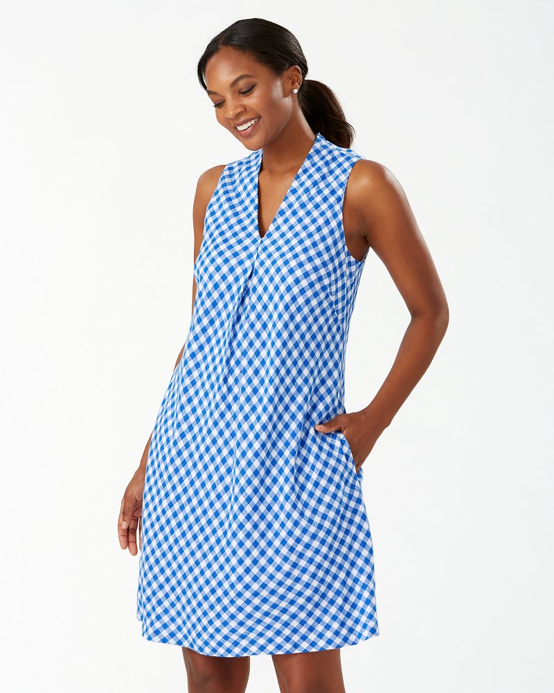 Bonita Check Linen Blend Shift Dress