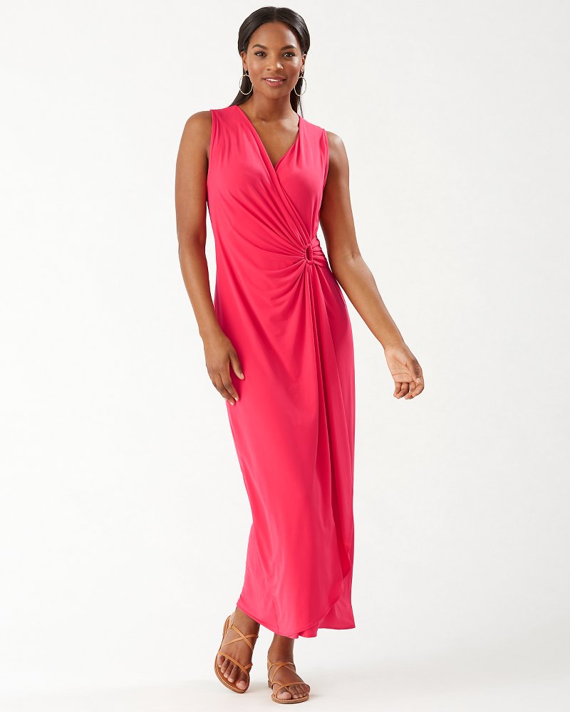 Clara Faux Wrap Sleeveless Maxi Dress
