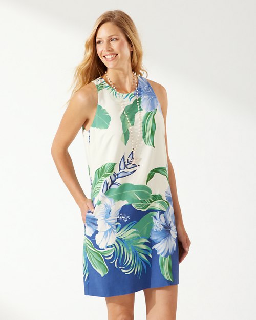 Floridian Floral Silk Shift Dress