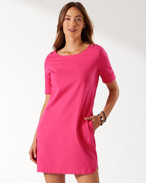 Veranda Short-Sleeve Short Dress