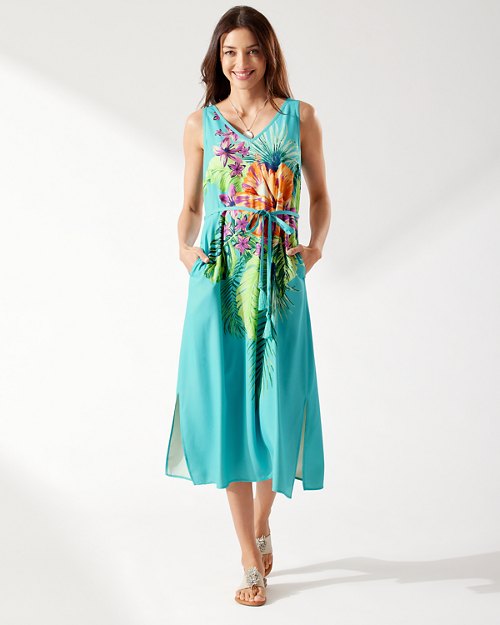 Artist Series '22 Kayo Island Sleeveless Silk Midi Dress