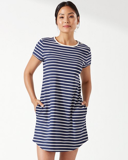 Aubrey Surf Stripe IslandZone® Short-Sleeve Dress