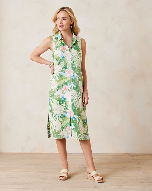 Two Palms Radiant Bay Sleeveless Linen Shirt Dress