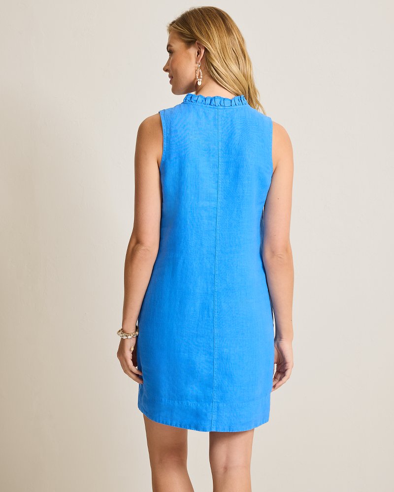 Thumbnail for Two Palms Double-Ruffle Linen Dress