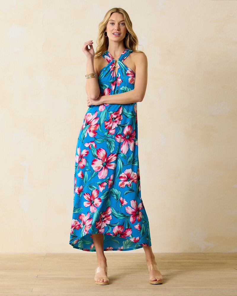 St. Barts Blossom Halter Maxi Dress
