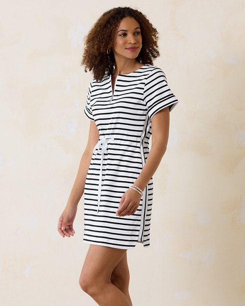 Jovanna Stripe Zip-Front Dress