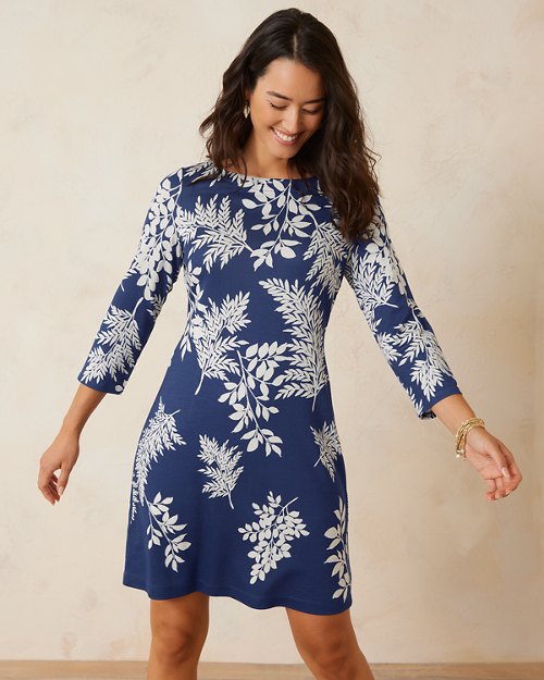 Darcy Whisper Fronds 3/4-Sleeve Dress