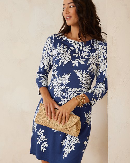 Darcy Whisper Fronds 3/4-Sleeve Dress