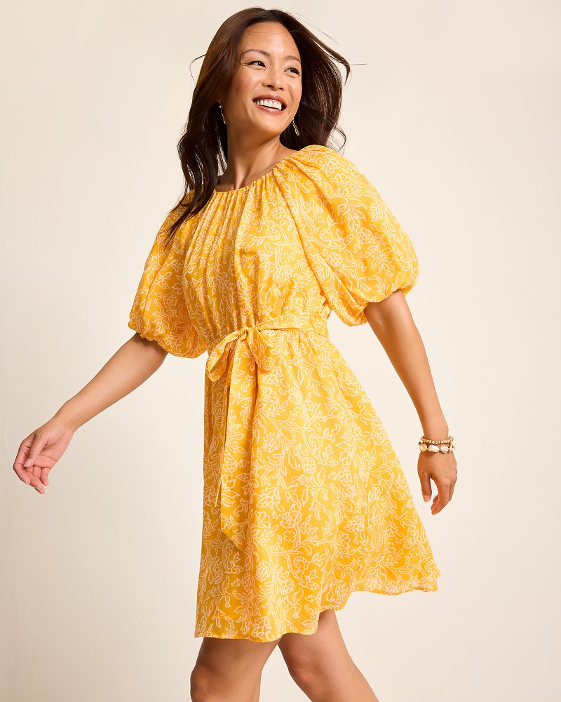 Veranda Vines Elbow-Sleeve Dress