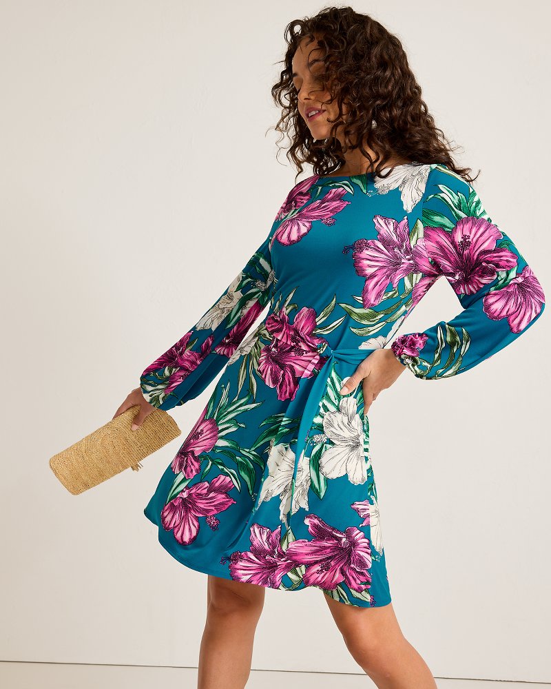 Villa Garden Long-Sleeve Short Dress