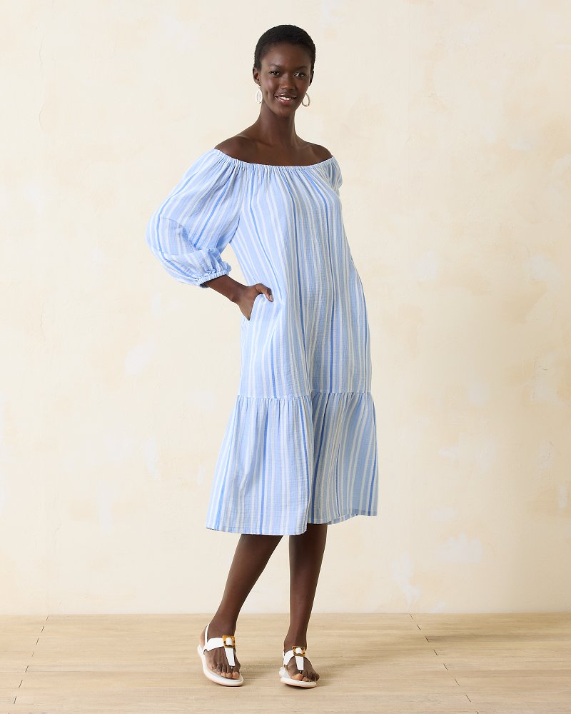 Island Gauze™ Villa Solstice Off-the-Shoulder Dress