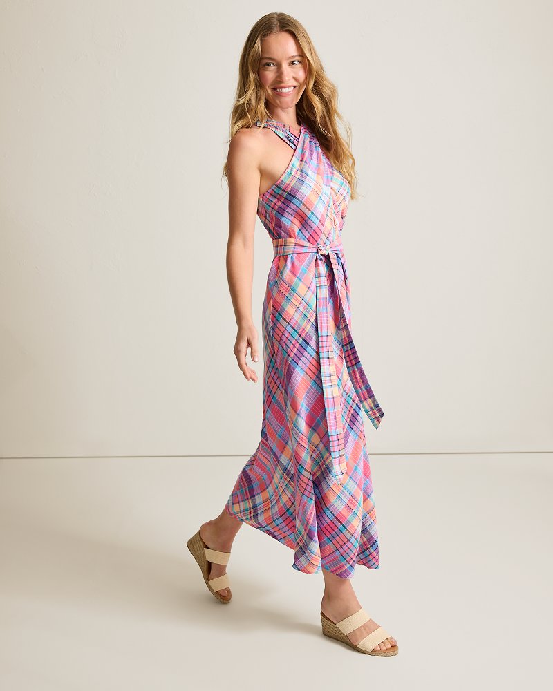 Thumbnail for Coastal Dreams Linen-Blend Midi Dress