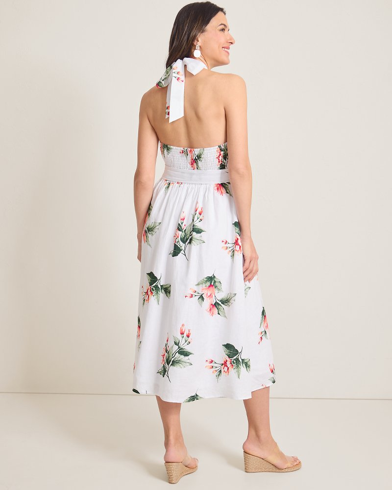 Thumbnail for Coastalina Linen Florentina Flourish Midi Dress