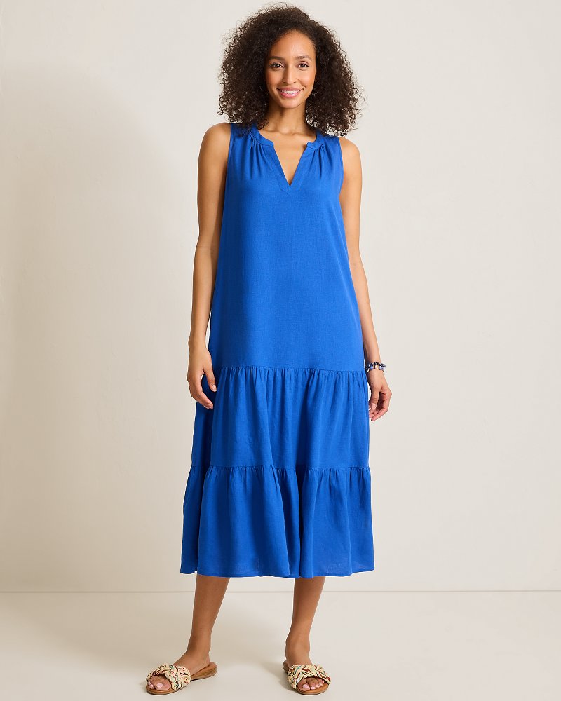 Thumbnail for Palm Shores Linen-Blend Sundress