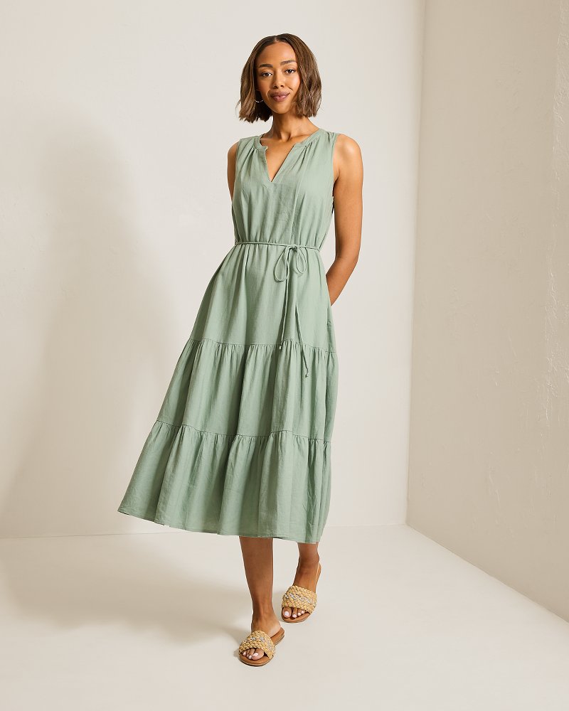 Thumbnail for Palm Shores Linen-Blend Sundress
