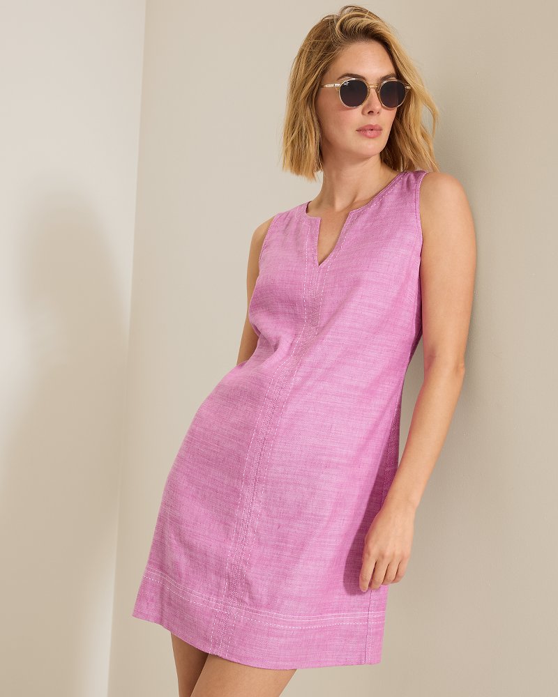 Palm-A-Dora Split-Neck Sheath Dress