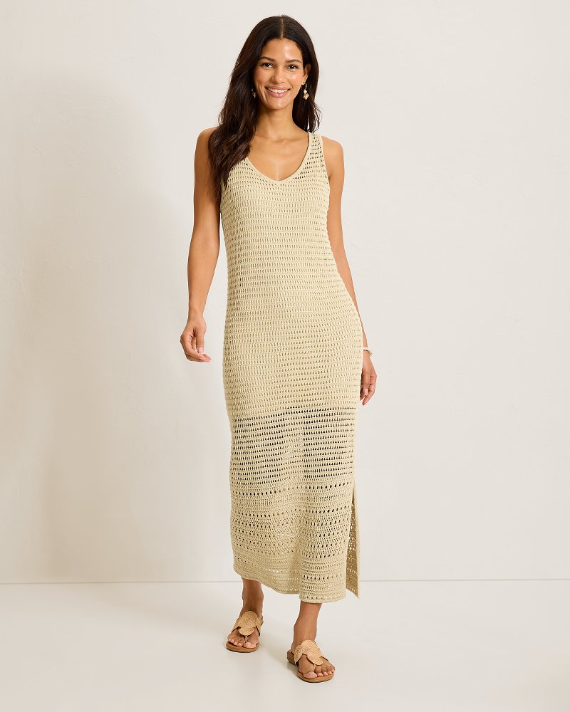 Cotton Crochet Midi Dress