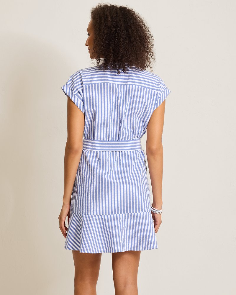 Thumbnail for Nova Wave Frond Harbor Flounce Shirt Dress