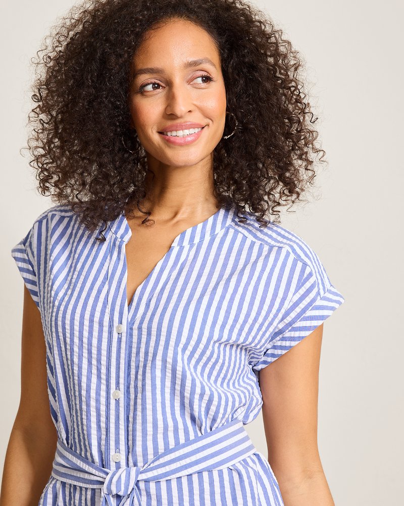 Thumbnail for Nova Wave Frond Harbor Flounce Shirt Dress