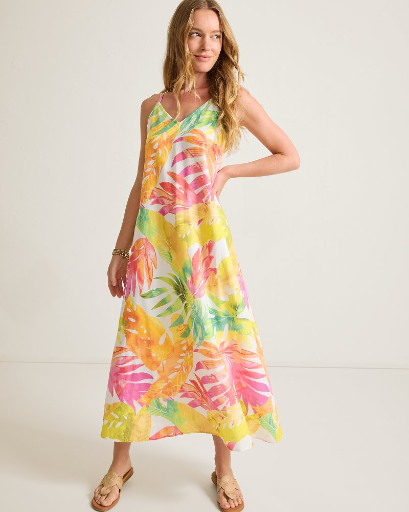 Thumbnail for Tropicana Isle Linen-Blend Maxi Sundress