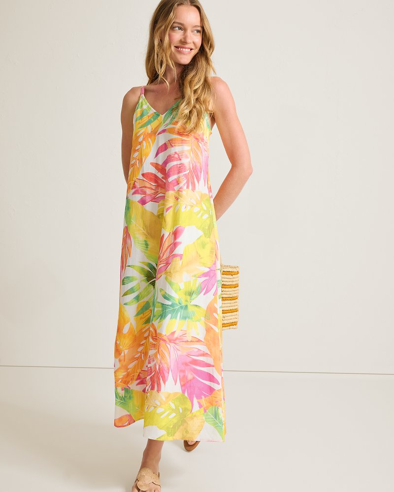 Tropicana Isle Linen-Blend Maxi Sundress