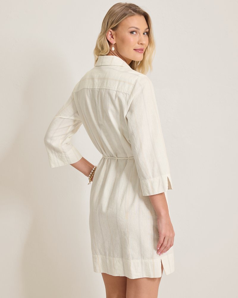 Thumbnail for Palm View Linen-Blend Shift Dress