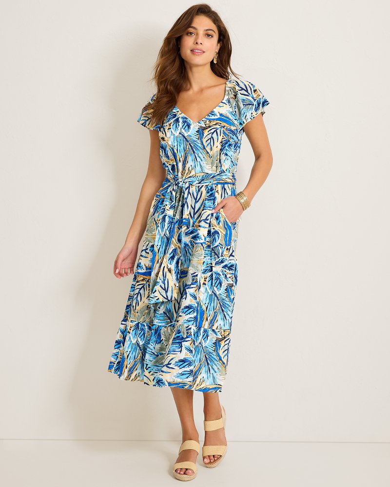 Frond Grove Tiered Midi Dress