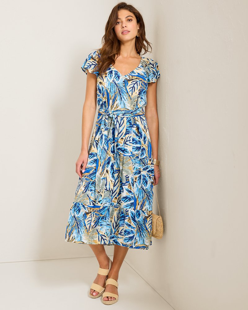Frond Grove Tiered Midi Dress