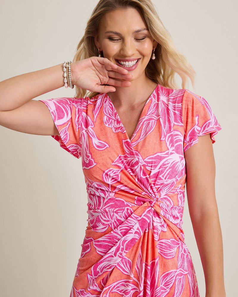 Thumbnail for Sophia Twist Paradiso Petals Faux-Wrap Dress