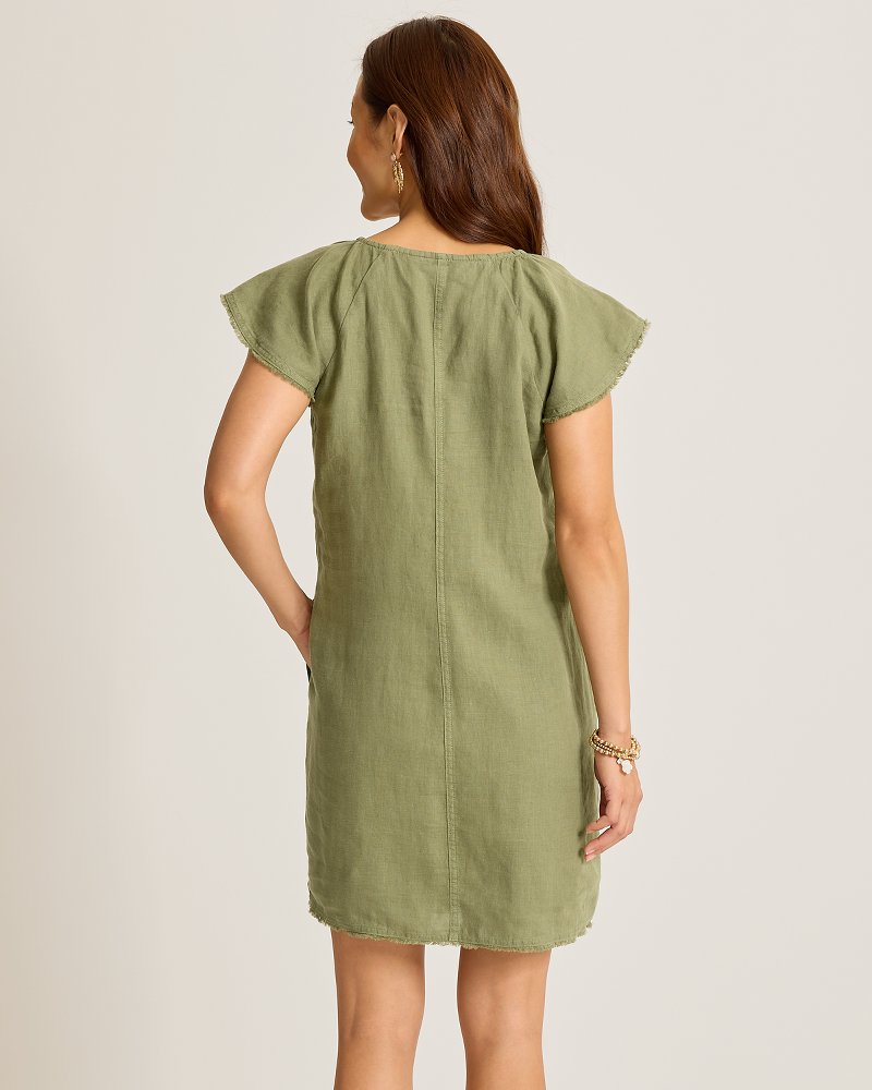 Tommy Bahama Two Palms Flutter Shift Dress Women's Dress Dark Fern : LG (US 12-14)