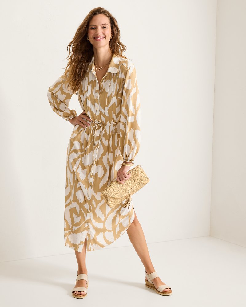 Inlet Ikat Midi Shirt Dress