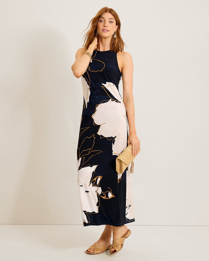 Jasmina Gilded Petals Maxi Dress